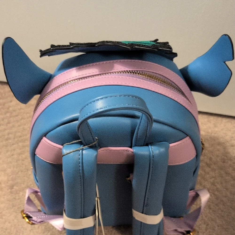 Stitch Figural Holly Christmas Holiday Mini Backpack - Blue NWT